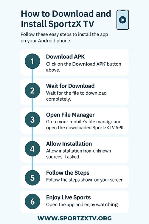 Download and Install SportzX TV